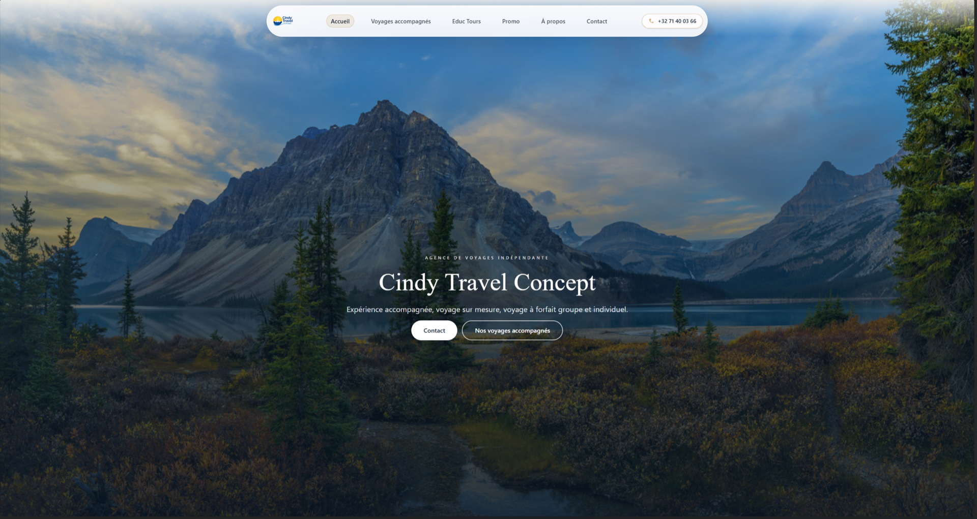 Site Cindy Travel Concept après refonte
